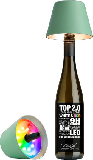 Sompex TOP 2.0 RGBW LED flaskelys   Ø12,5 cm 1,3W 2700 3000K   Oliven