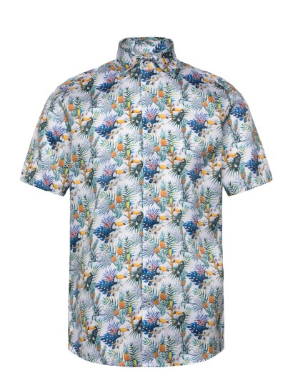 Lindbergh Black 1927: Aop Shirt Wf S/S   Blue   XXL