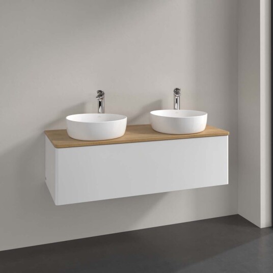 Villeroy & Boch Antao Servantskap med 1 skuff 120x50x36 cm m/lys Hvit Blank/Eik Villeroy & Boch Antao Servantskap med 1 skuff 120x50x36 cm m/lys Hvit Blank/Eik