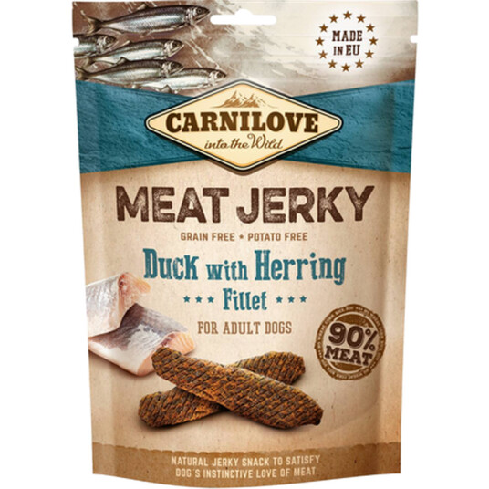 Carnilove Tørket And med Sildefilet 100 g - Naturlig Hundefôr Snacks