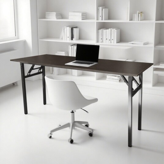 Sammenleggbart skrivebord 160x60x75cm Svart Valnøtt