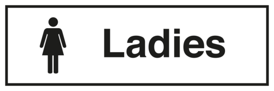 Ladies - Toilet sign - Plast - 100 x 300 mm Ladies - Toilet sign - Plast - 100 x 300 mm