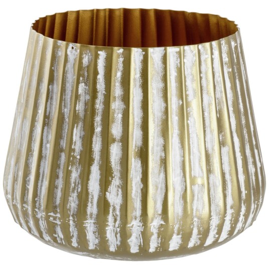 . Potte Enija liten; 21x21 cm (ØxH); Beige/Gullfarge