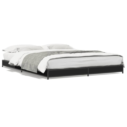 Sengeramme svart 140x200 cm konstruert tre og metall 8721012986725