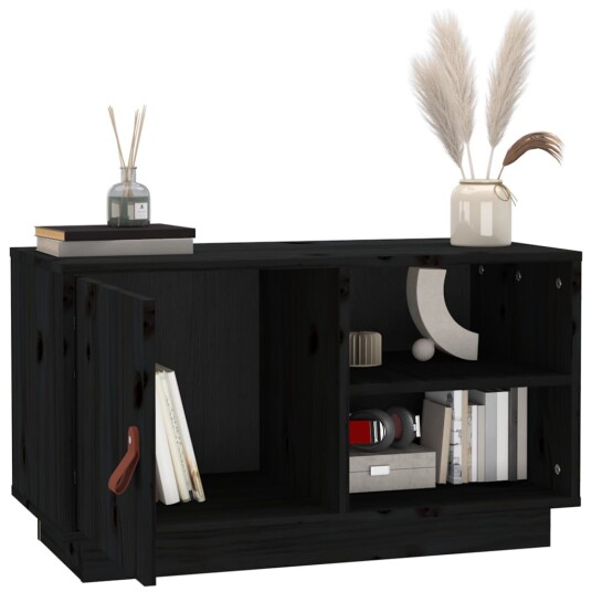 vidaXL TV-benk svart 70x34x40 cm heltre furu vidaXL TV-benk svart 70x34x40 cm heltre furu