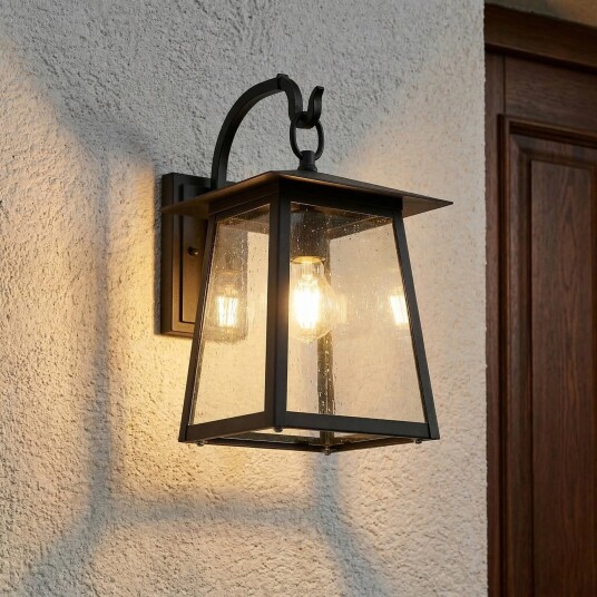 Utelampe Lucande Xavon dimmbar Svart Balkong Aluminium Rustikk 24 38 Svart