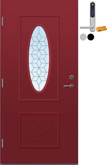 Ytterdør Bygg1 Fana Klart Blyglass med Yale Doorman Classic Home
