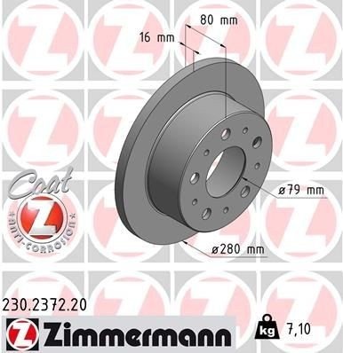 ZIMMERMANN 230.2372.20 Bremseskive