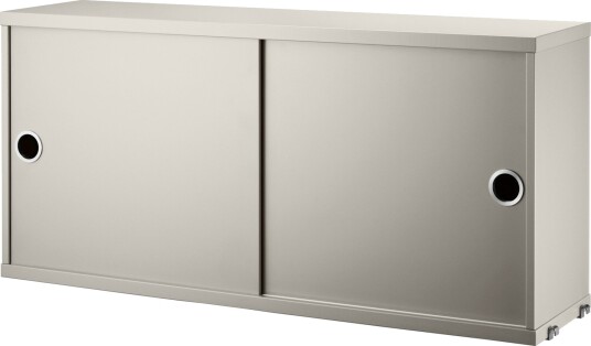 String skap med skyvedør beige, 78x30 cm