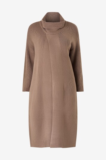 NO. 1 BY OX   Kofte Long Coatigan And LS Sleeves   Brun