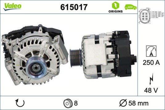 Startgenerator VALEO 615017