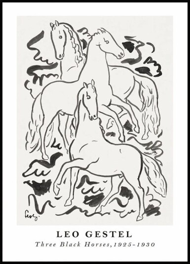 Three Black Horses Leo Gestel Plakat Plakat / 50x70cm