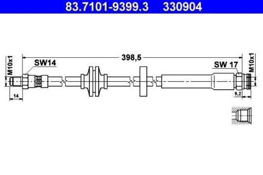 Bremseslange ATE 83.7101-9399.3 Bremseslange ATE 83.7101-9399.3