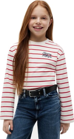 Tommy Hilfiger Tommy Hilfiger Sripe Tee Ls   Red   42