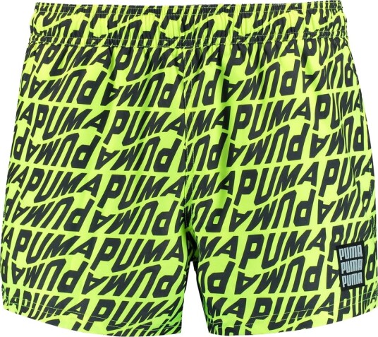 Puma Badeshorts Neongul m. Trykk Puma Medium Badetøy