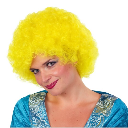 Festartikel Müller Parykk Curly, fluo-gul