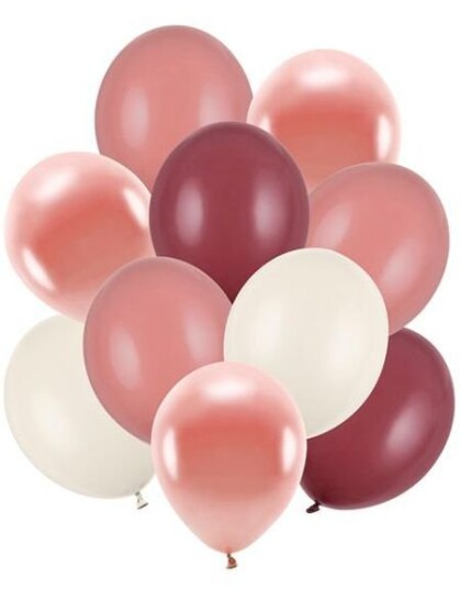 Partydeco Ballongsett med 10 stk Metallisk og Pastellfargede Ballonger