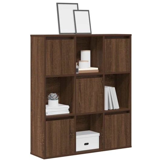 Bokhylle brun eik 89x24x101,5 cm konstruert tre