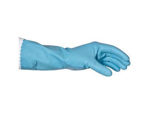 Handske Foodtech Str L Med Velourisering Latex Blå,12 Par/Ps   (12 Stk.)