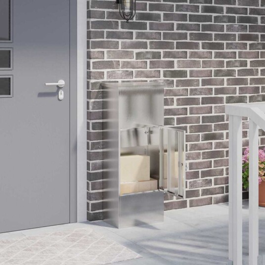 vidaXL Pakkeinnkast Svart 44.5 x 29 x 110.5 cm Rustfritt stål