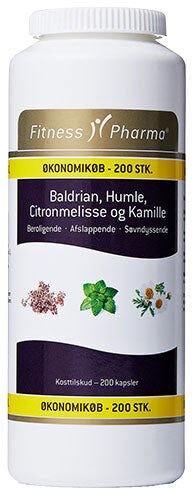 Fitness Pharma Kosttilskudd med baldrian, humle, sitronmelisse og kamille Fitness Pharma Kosttilskudd med baldrian, humle, sitronmelisse og kamille