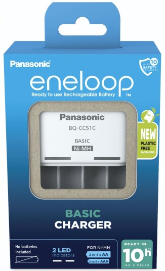 Panasonic BQ CC51 Batterilader AA/AAA 4 Plasser Uten Batterier