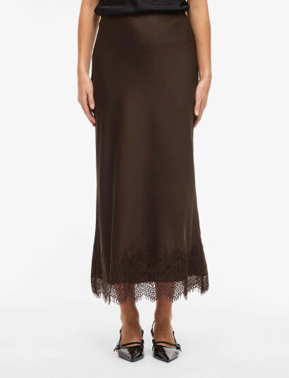 Vila Viellette Hw Ankle Lace Skirt Noos Brown 44 Vila Viellette Hw Ankle Lace Skirt Noos Brown 44