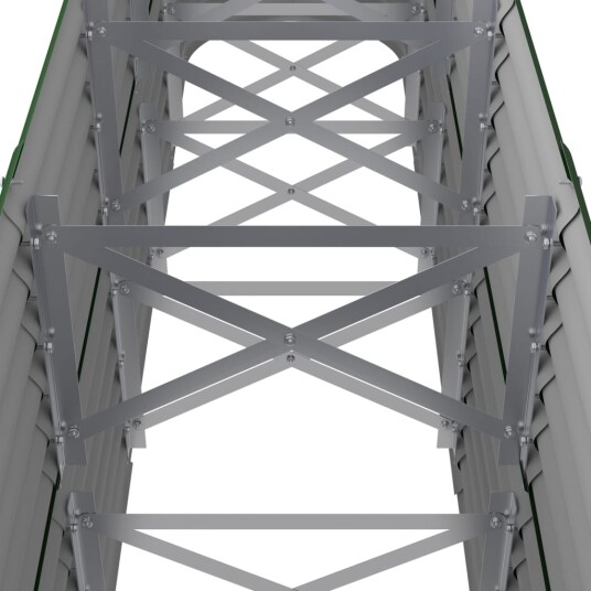 vidaXL Plantekasse pulverlakkert stål 224x40x68 cm grønn
