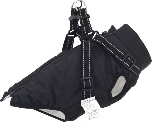 Vidaxl Hund Frakk Svart L32 Fleece Og Polyester