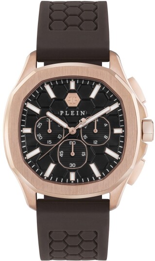 Philipp Plein Herreklokke PWSAA0523 High Conic Brun/Gummi Ø44 mm Philipp Plein Herreklokke PWSAA0523 High Conic Brun/Gummi Ø44 mm
