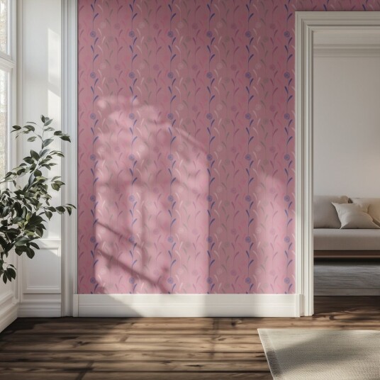 Tapet Blomstrete Rosa Mønster Tapet Blomstrete Rosa Mønster