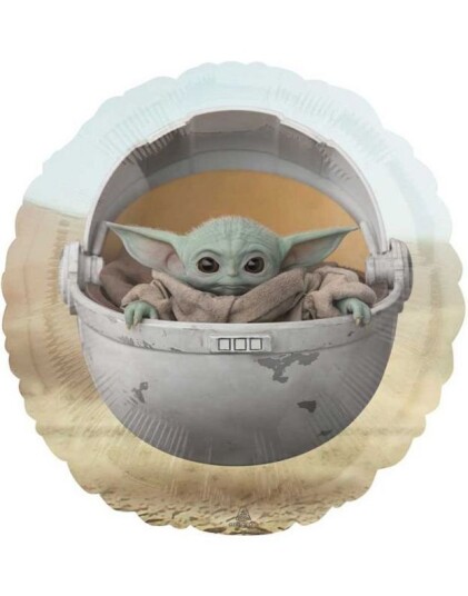 Rund Folieballong 43 cm Baby Yoda
