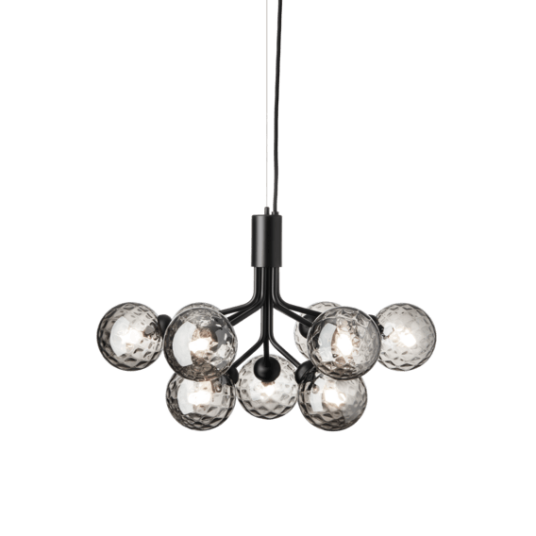 Nuura - Apiales 9 Chandelier Satin Black/Optic Smoked
