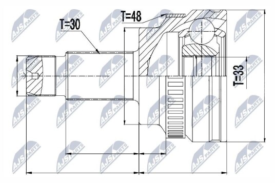 Nty Drivknute drivaksel NTY NPZ BM 010