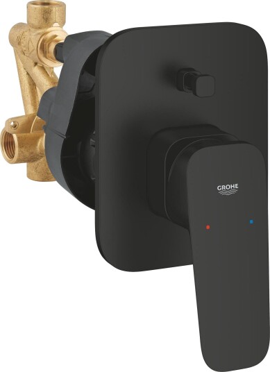 Grohe Cubeo 1017762430 Innbyggingsboks for badekar og dusj Matt svart, Baderom