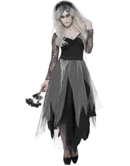 Vampyr/Gotisk/Heks Multi Svart Kostymekjole Strl S