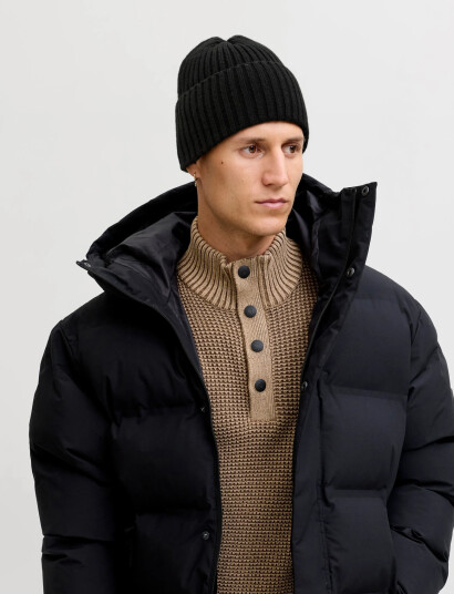 Jack & Jones Jacatlas Beanie Ln - Black - ONE SIZE