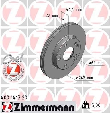 ZIMMERMANN 400.1413.20 Bremseskive ZIMMERMANN 400.1413.20 Bremseskive