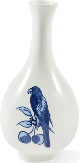 POLSPOTTEN Vase Small Bird   White   Ø8.7X H17CM
