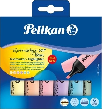 Pelikan 817325 6 Stykker Blå Grønn Oransje Rosa Gult Meisel Tupp Flerfarget Boks Tyskland