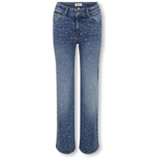 kids ONLY Medium Blue Denim Rhinestones Kogjuicy Rhs Wide Leg Dnm Cro557 Noos 134