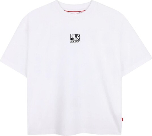 Hugo Kids Short Sleeves Tee Shirt WHITE 128