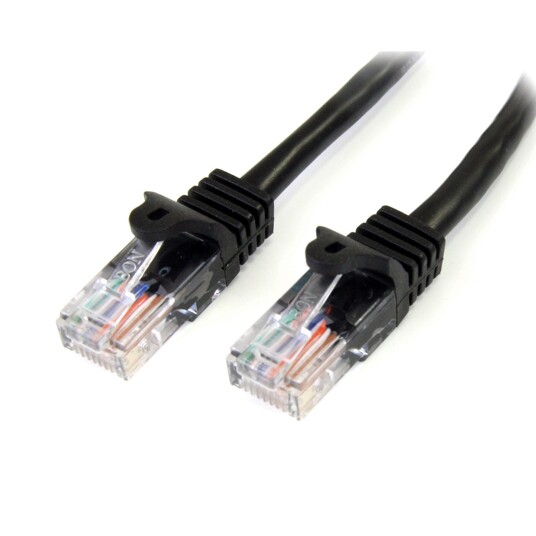 STARTECH 3M CAT 5E BLACK SNAGLESS ETHERNET RJ45 CABLE MALE TO MALE CABL