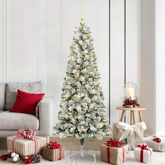 Kunstig sammensatt juletre med LED stripelys 180 cm PVC