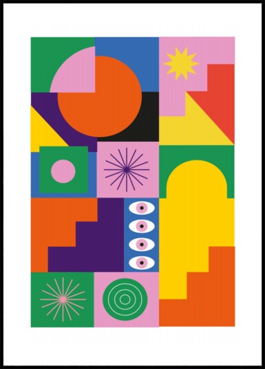Vibrant Geometric Eyes Plakat / 40x50 Vibrant Geometric Eyes Plakat / 40x50