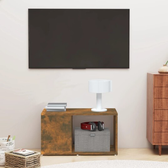 vidaXL TV-benk røkt eik 60x24x32 cm konstruert tre