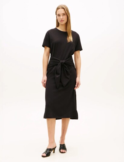 Tommy Hilfiger Co Slub Knot Midi Drs Black S