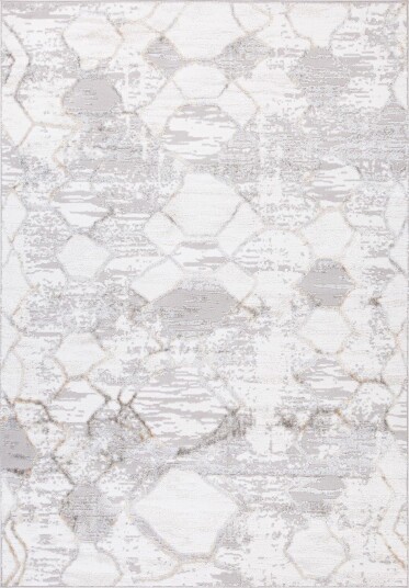 Teppe Vanor 133x190 cm - Sølv/hvit