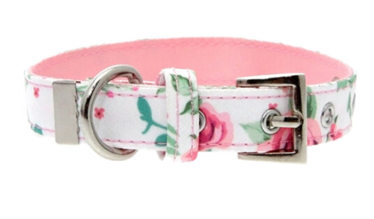 Hundehalsbånd Floral Cascade L 25mmx35-45cm Rosa