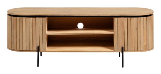 Kave Home Licia Tvbord - Lys Tre, 160x55 Unoliving 1020070 1599086-01-0